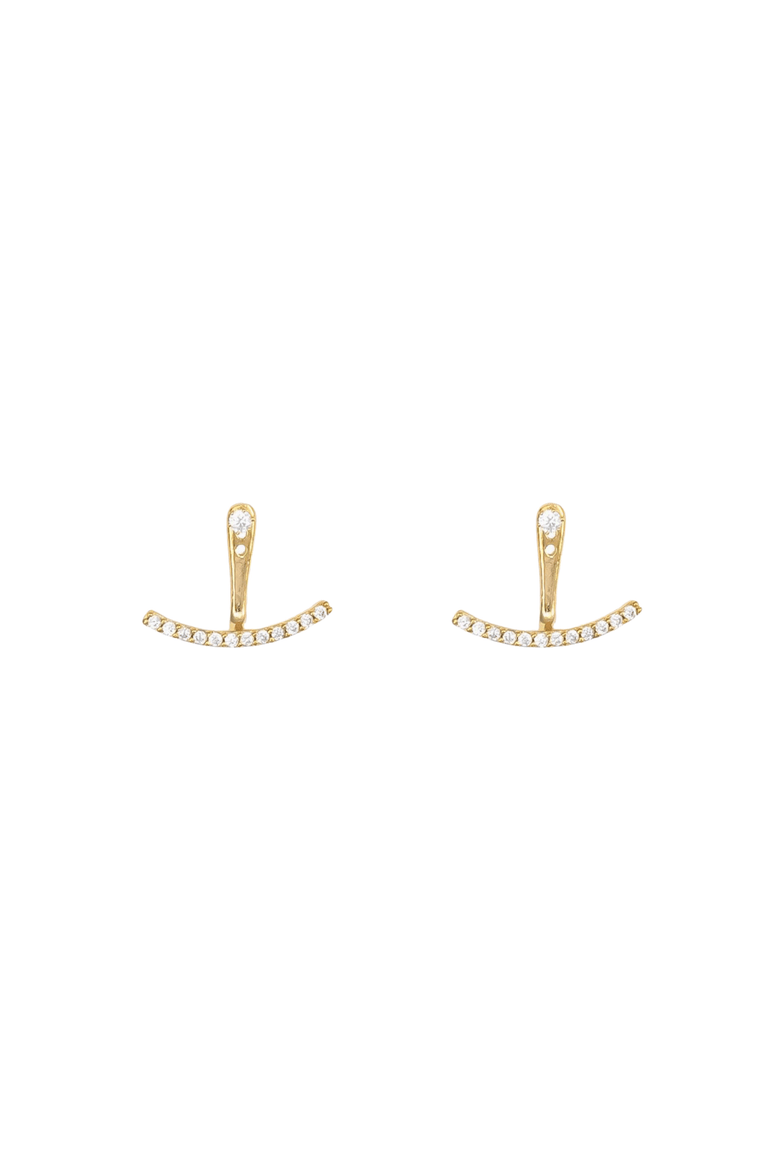 18k Gold Plated Anchor Earring Jackets Gift Idea, Main, color, Gold
