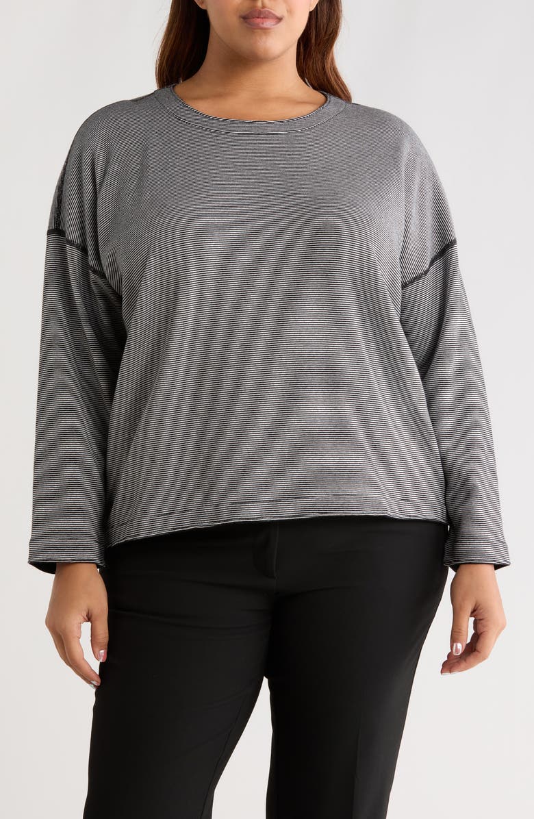 Eileen Fisher Reversible Organic Cotton Top, Main, color, Black/ Ivory