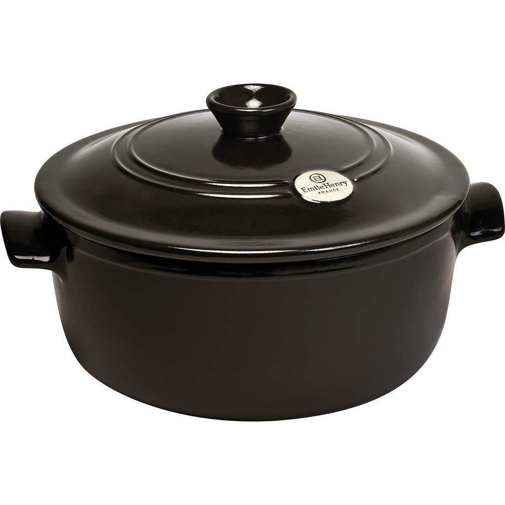 Emile Henry Flame Round Stewpot Dutch Oven, 5.5 Quart In Charcoal