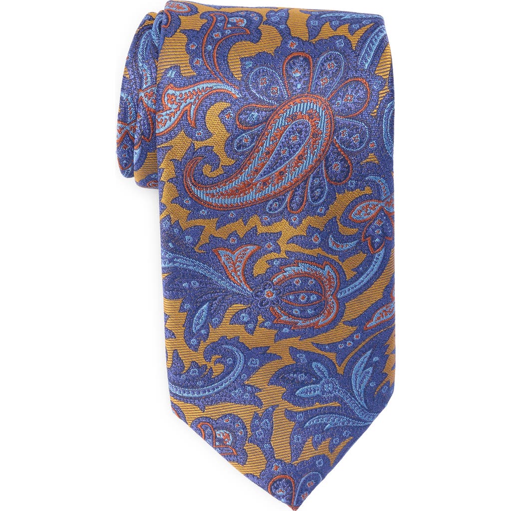 Ted Baker London Culpeper Twill Paisley Silk Blend Tie In Yellow