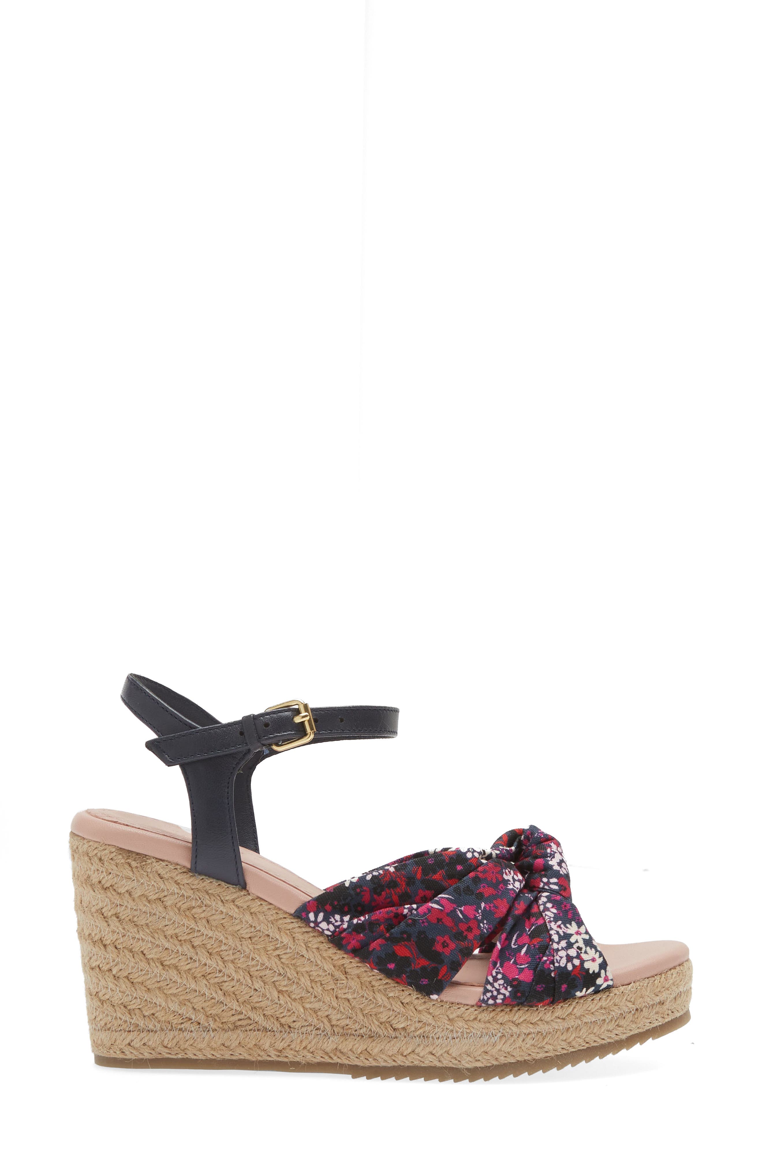 Ted Baker London Taylina Floral Espadrille Wedge Sandal, Alternate, color, Navy
