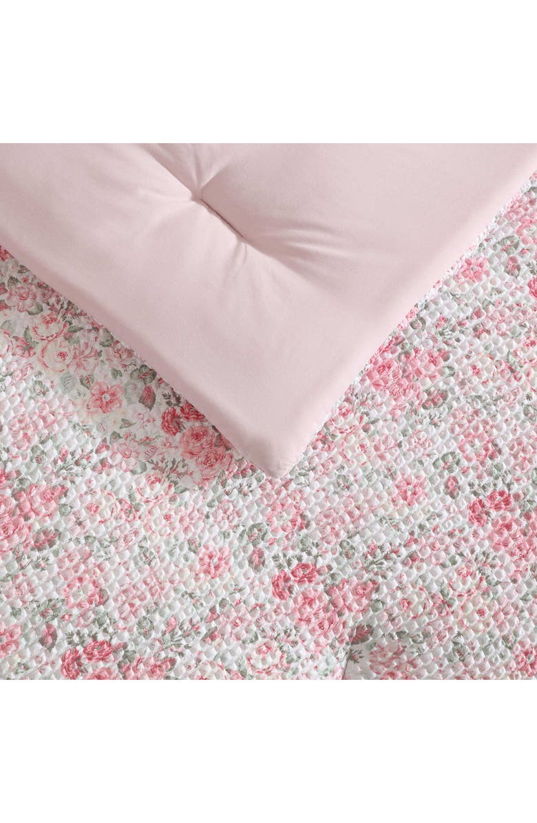 Laura Ashley Floral Quartet Bonus Comforter & Sheet Set, Alternate, color, Pink/ Green