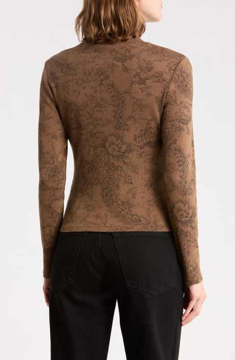 Nate Floral Print Mock Neck Top