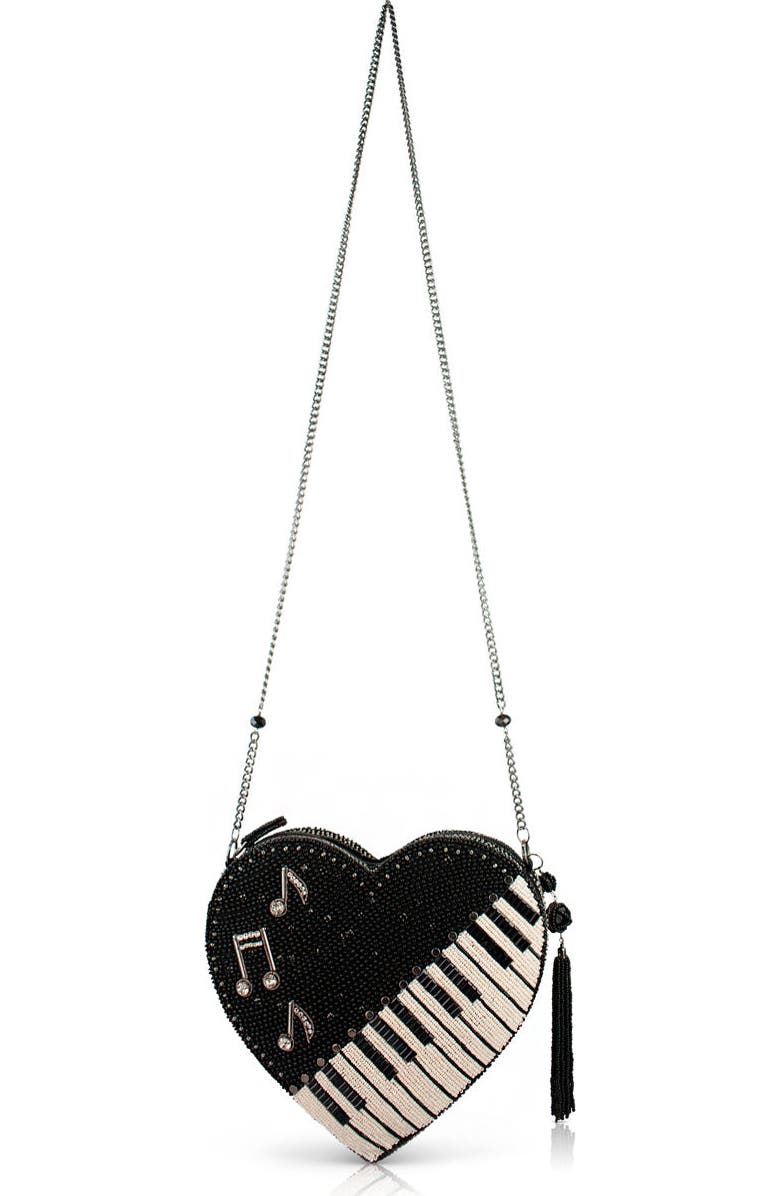 Mary Frances Accessories Heart Beat Crossbody Handbag, Alternate, color, Black