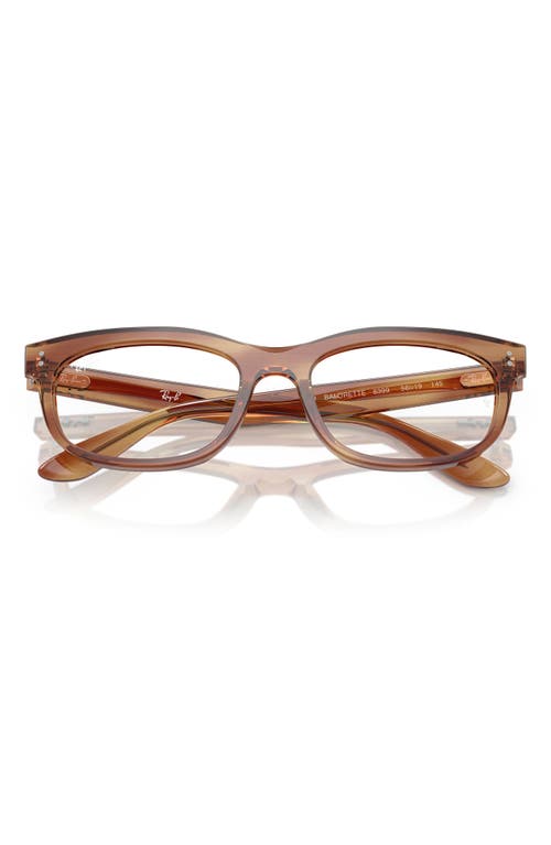 Ray Ban Ray-ban Pillow 56mm Oval Optical Glasses In Striped Brown
