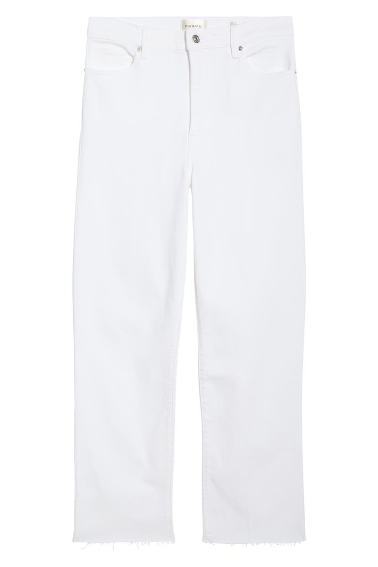 Le Sleek Raw Hem High Waist Straight Leg Jeans, Alternate, color, WHITE RAW AFTER