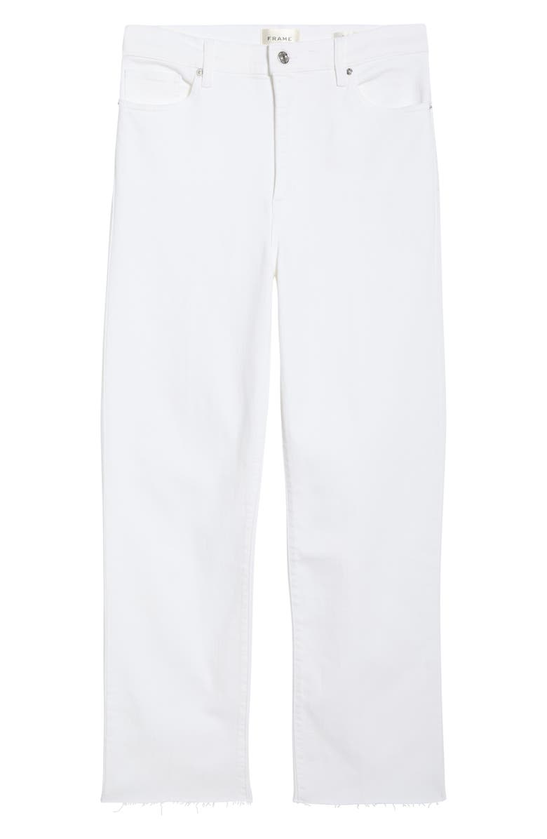 FRAME Le Sleek Raw Hem High Waist Straight Leg Jeans, Main, color, White Raw After