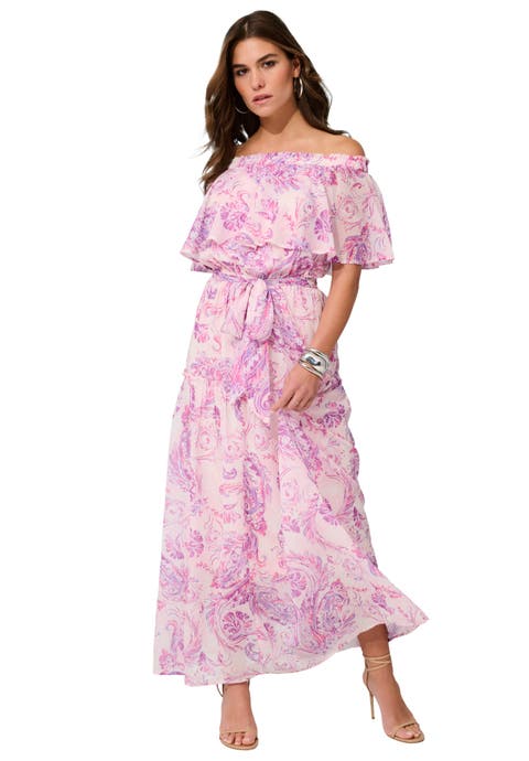 Plus Size Chiffon Off The Shoulder Maxi Dress