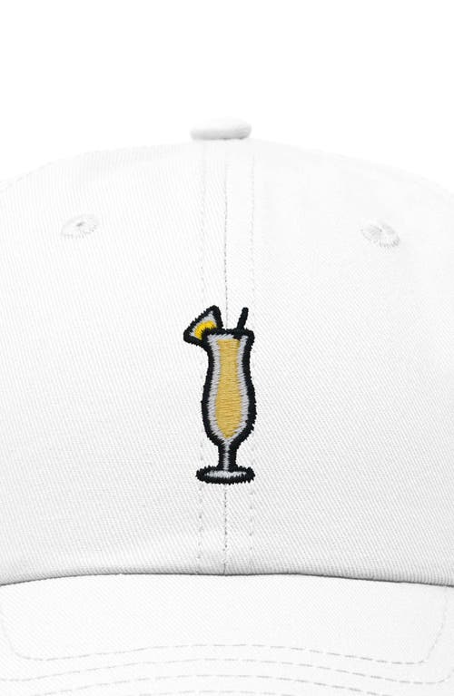 Dalix Pina Colada Embroidered Dad Cap In White