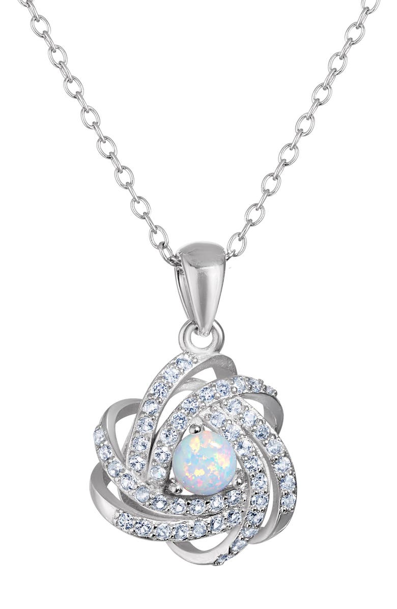 FZN Knot Pendant Necklace, Main, color, Silver/ White Multi