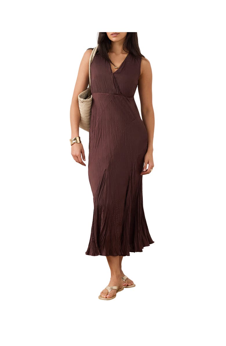 MINT VELVET Crinkle Maxi Dress, Main, color, Burgundy