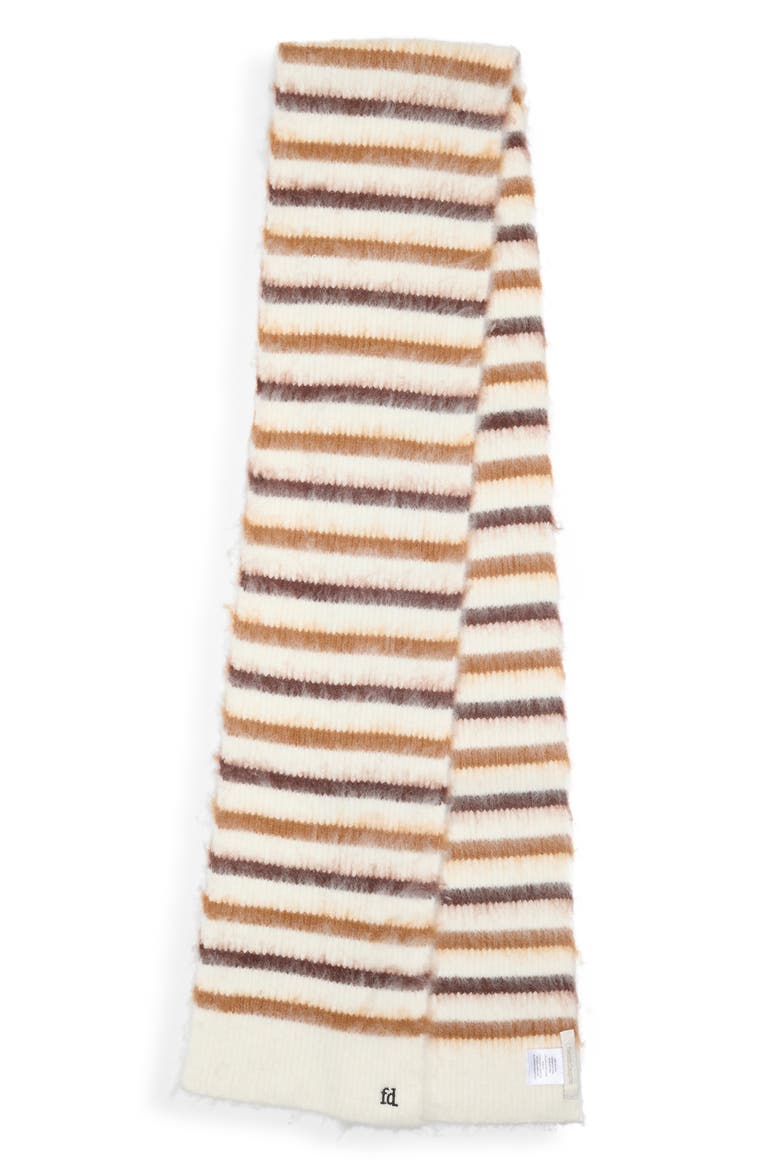 Striped Knit Scarf, Alternate, color, IVORY