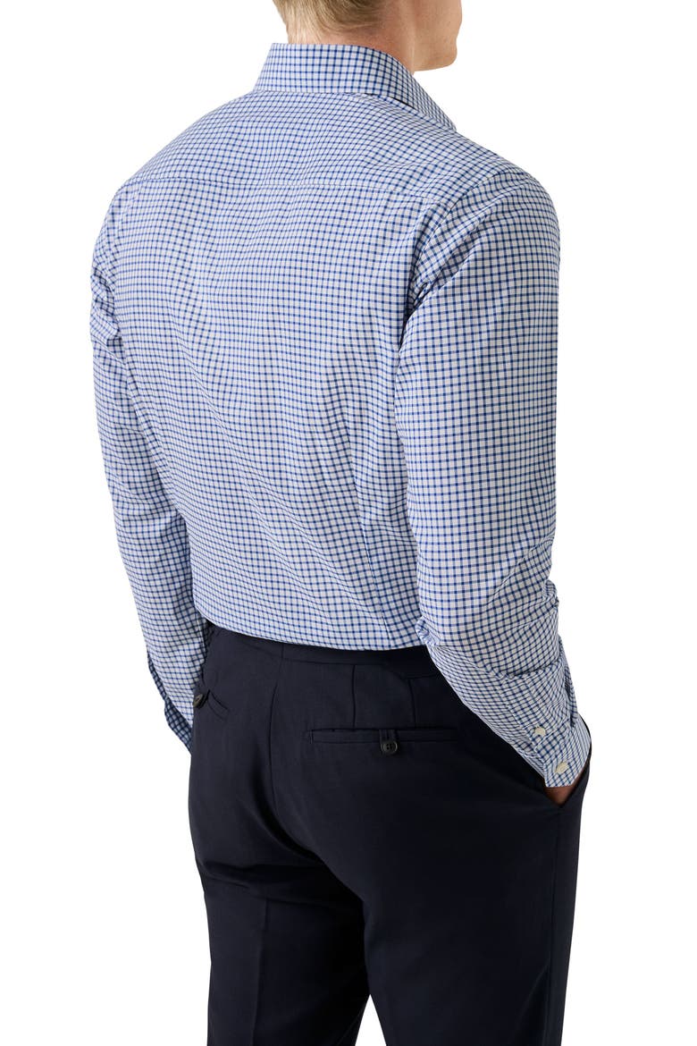 Slim Fit Check Cotton Dress Shirt, Alternate, color, MEDIUM BLUE