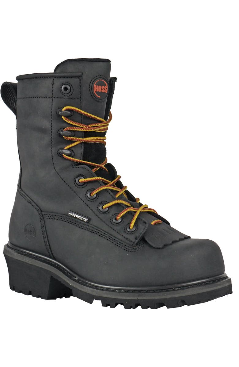 Hoss Boot Company HOSS Cross Cut Logger Composite Toe Work Boot, Main, color, Black