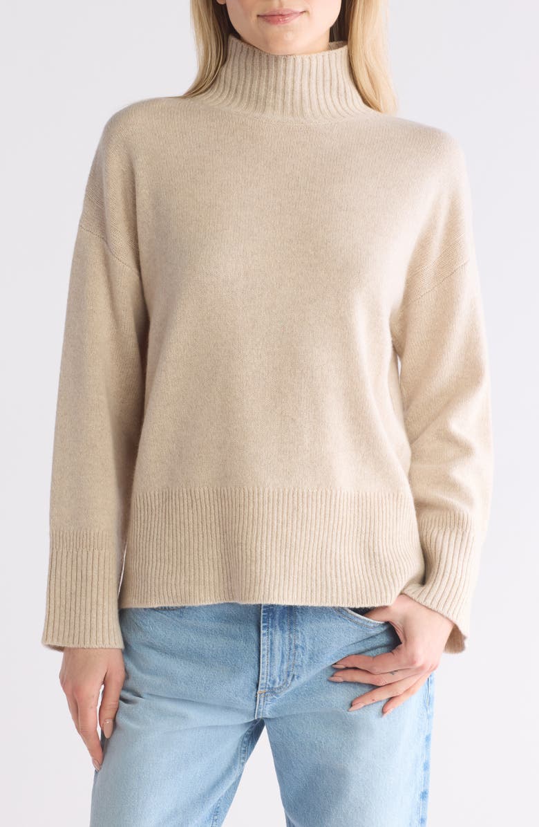 FRAME Cashmere High-Low Turtleneck Sweater, Main, color,