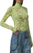 AFRM Zadie Turtleneck Sheer Lace Top