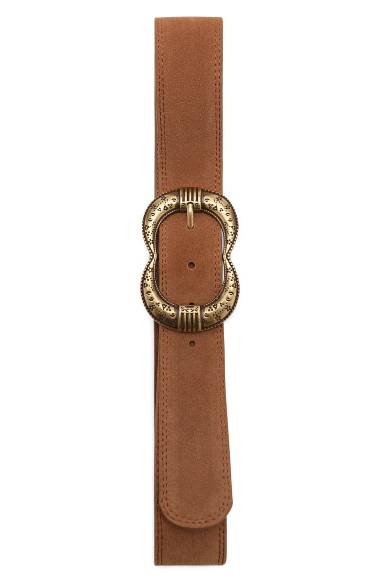 MANGO Leather Belt, Main, color, 