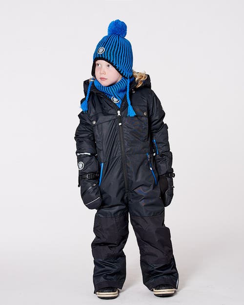 Deux Par Deux Winter Peruvian Knit Hat With Pompom And Lining In Blue