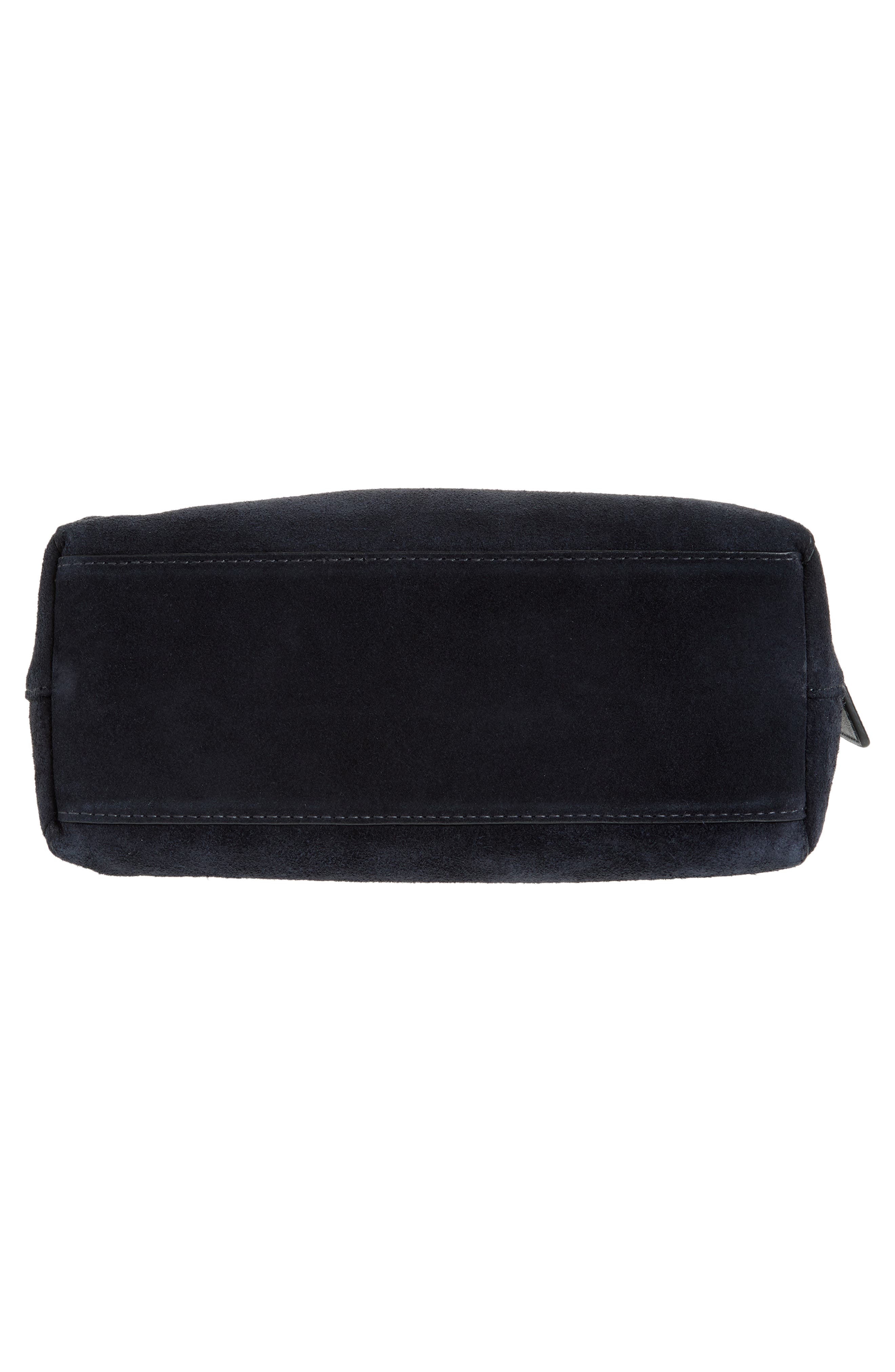 Madewell The Sculptural Buckle Suede Shoulder Bag, Alternate, color, Juniper Berry