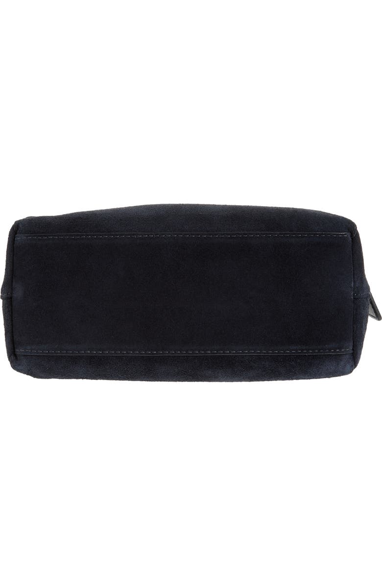 Madewell The Sculptural Buckle Suede Shoulder Bag, Alternate, color, Juniper Berry