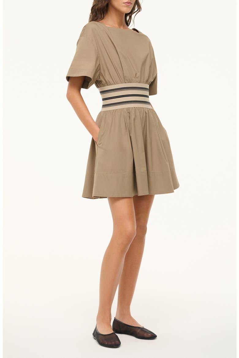Amy Contrast Detail Minidress, Alternate, color, TAUPE