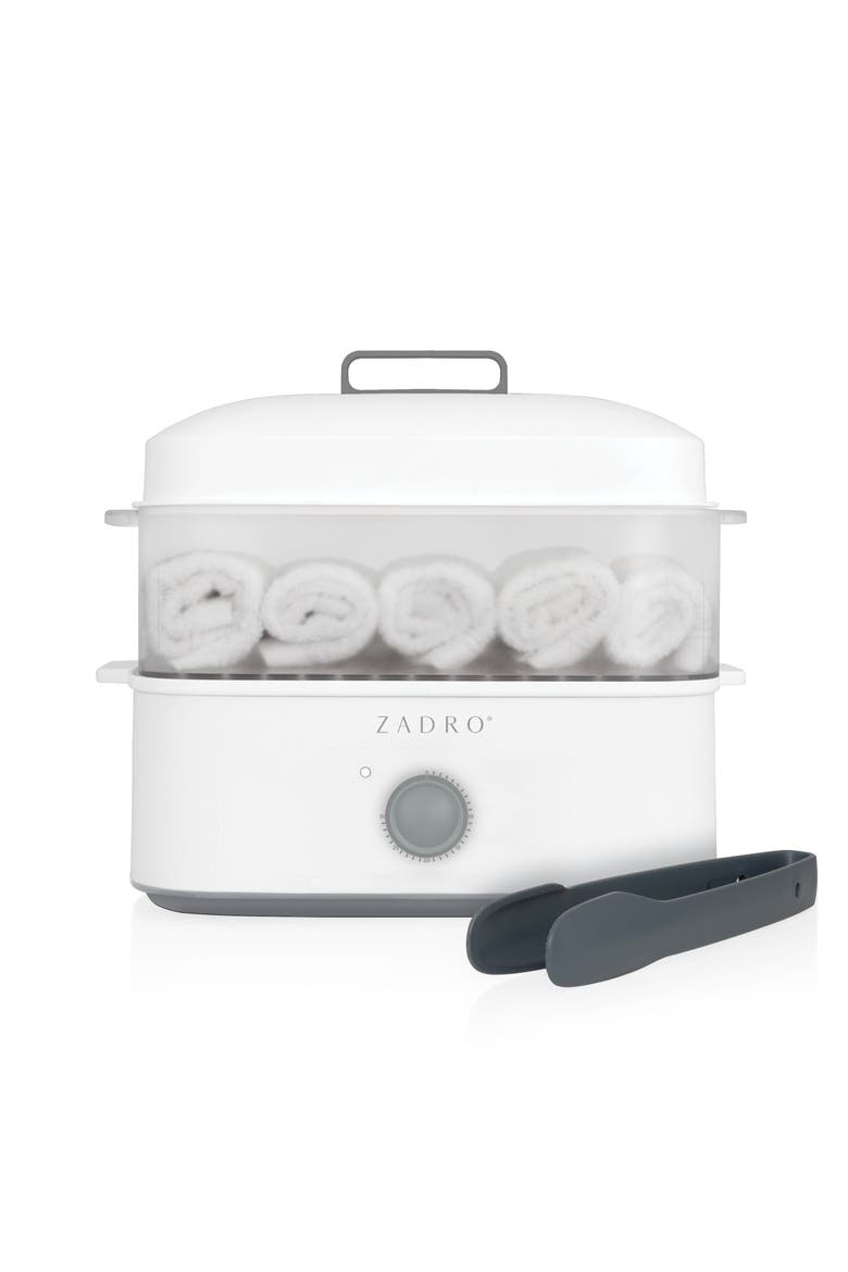 Countertop Towel Steamer with Tongs, Main, color, White/Gray