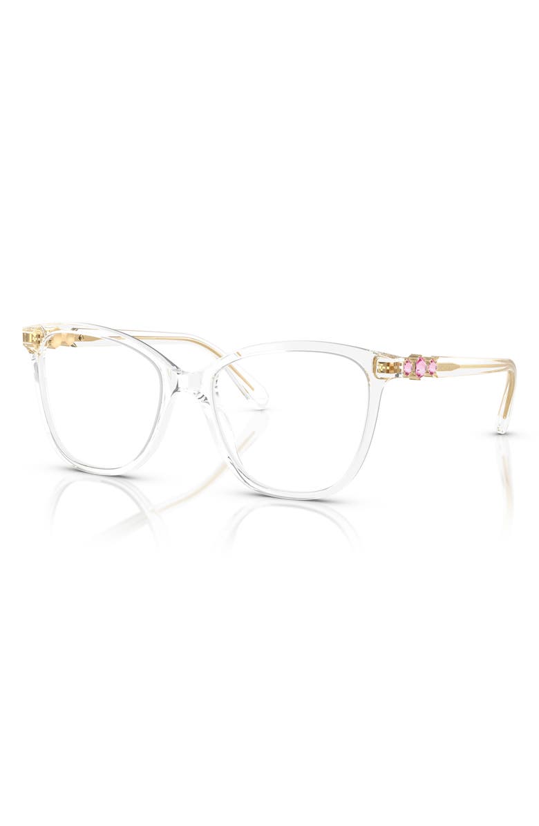 Swarovski 52mm Square Optical Glasses, Alternate, color, Crystal