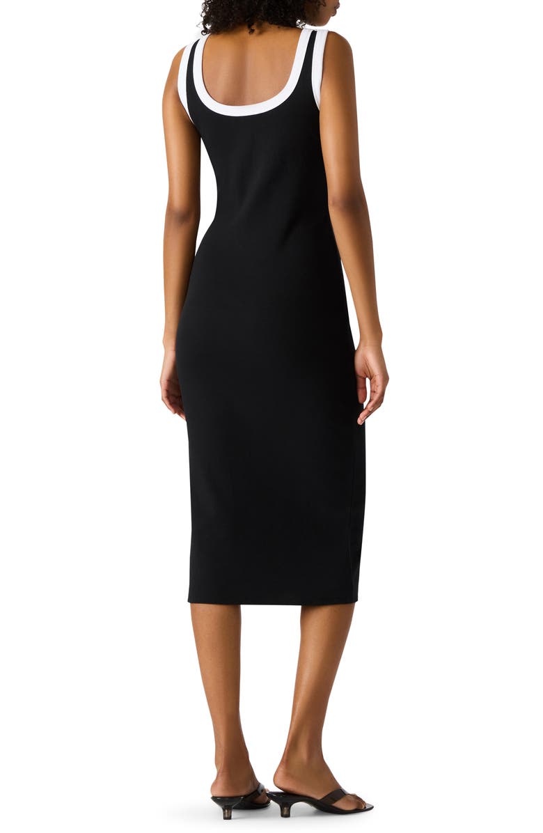 Steve Madden Azalea Cotton Blend Rib Body-Con Dress, Alternate, color, Black/ White