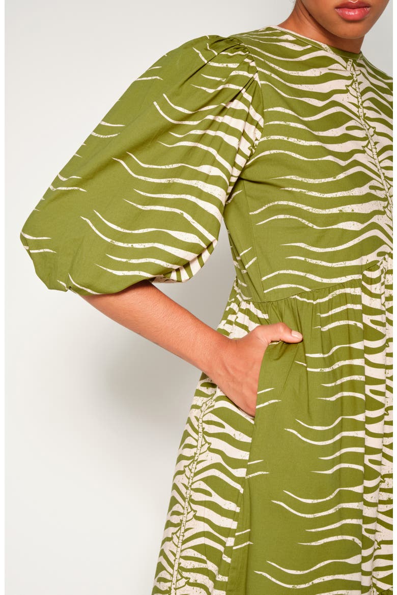 Armenia Asymmetric Ruffle Maxi Dress, Alternate, color, GREEN SNAKE