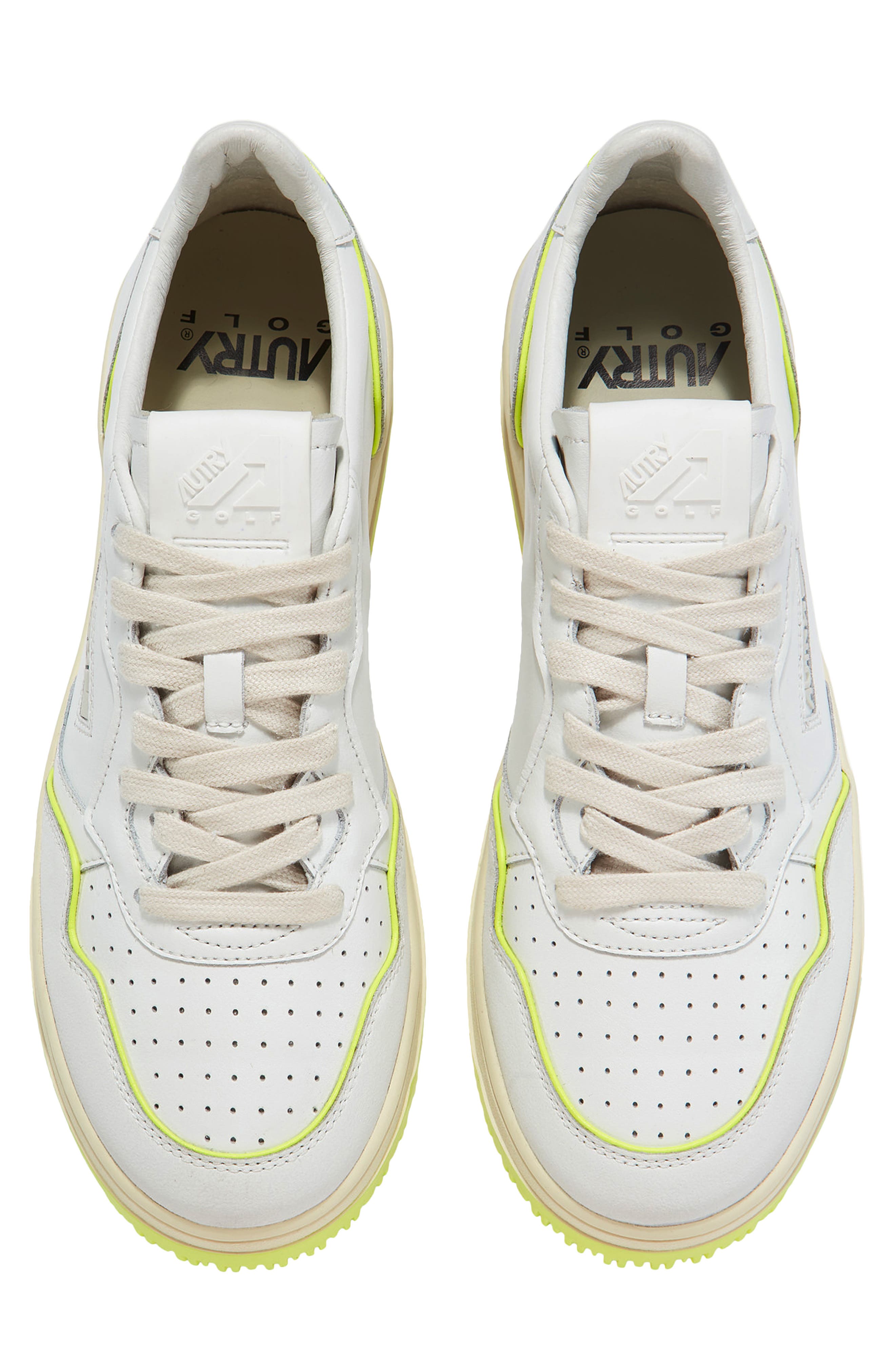 AUTRY Golf Low Top Sneaker, Alternate, color, Golf/Leather Wht/Fl Yllw