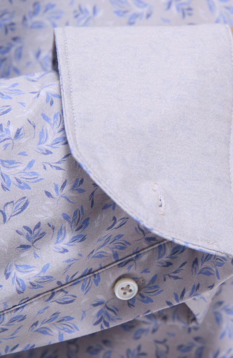Bugatchi Jimmy OoohCotton<sup
®</sup
 Floral Button-Up Shirt, Alternate, color, Blue/Sand