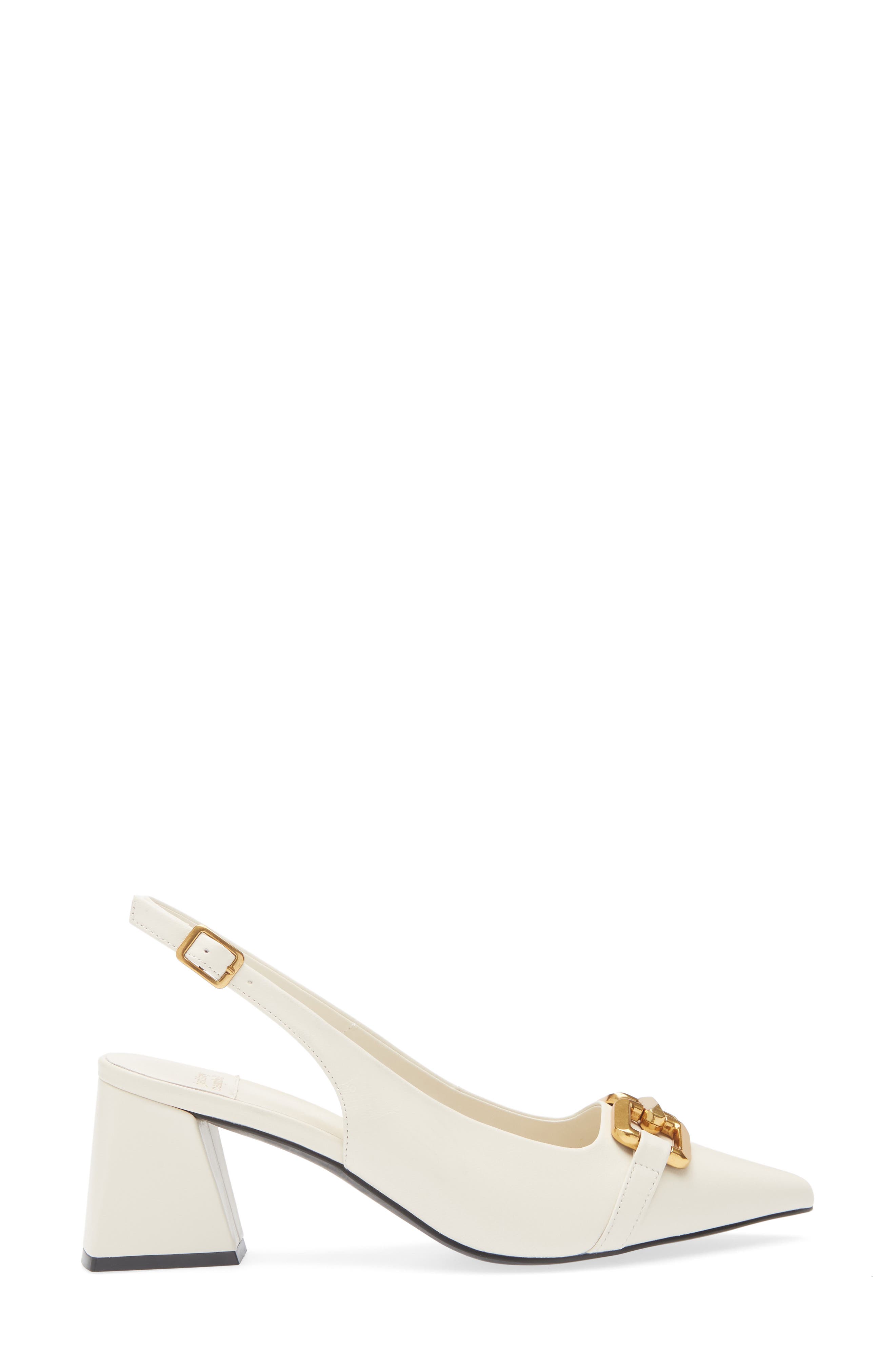 Nakita Slingback Pointed Toe Pump, Alternate, color, IVORY GOLD