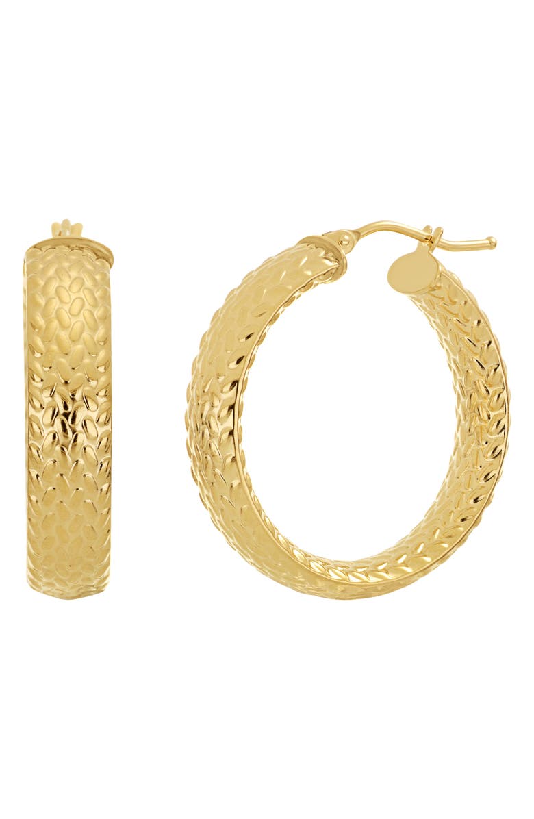 Bony Levy 14K Gold Textured Hoop Earrings, Main, color,