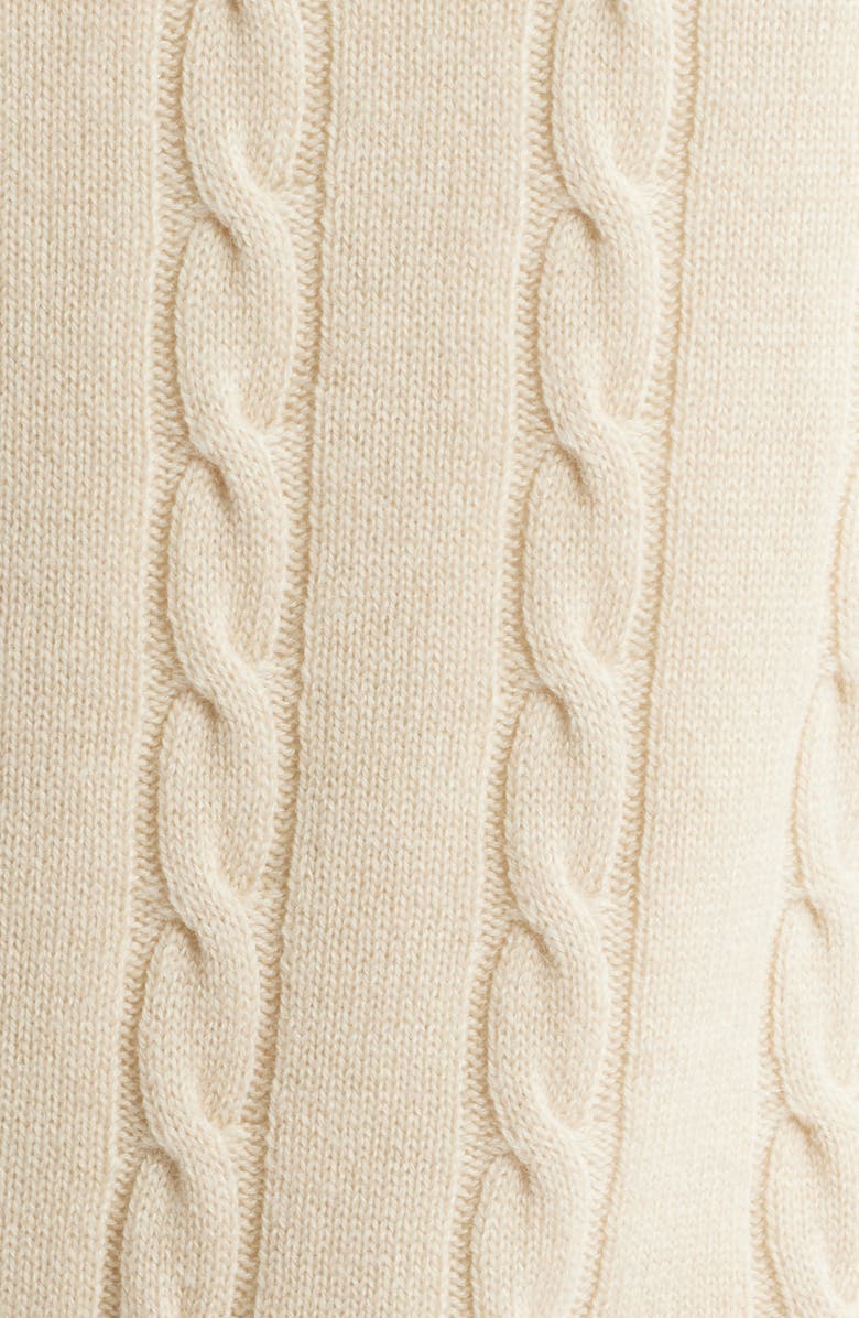 Aurélien Cable Merino Wool Half Placket Sweater, Alternate, color, Light Beige