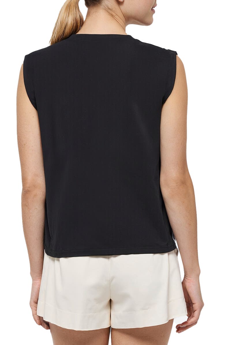 Three Dots Kimberly Cotton Jersey Muscle Tank, Alternate, color, Black Beauty