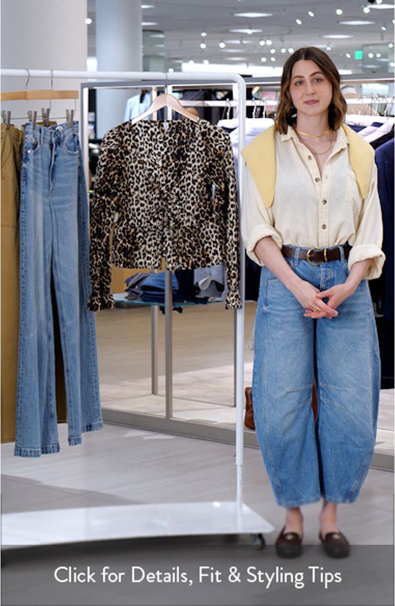 Tie Front Scoop Neck Cotton Poplin Peplum Top, sales video thumbnail