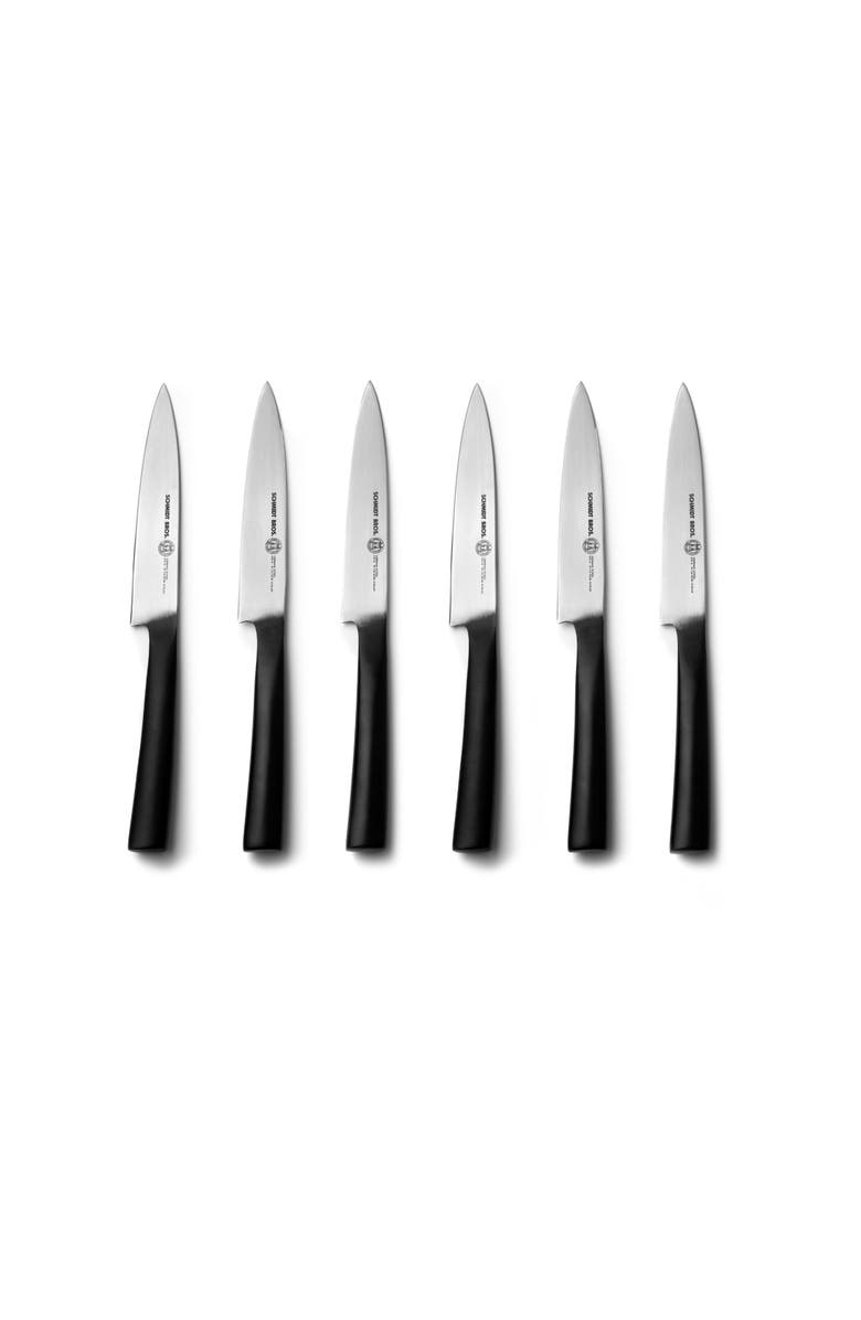 Schmidt Brothers Cutlery Carbon 6, 6-Piece Steak Set, Alternate, color, Black