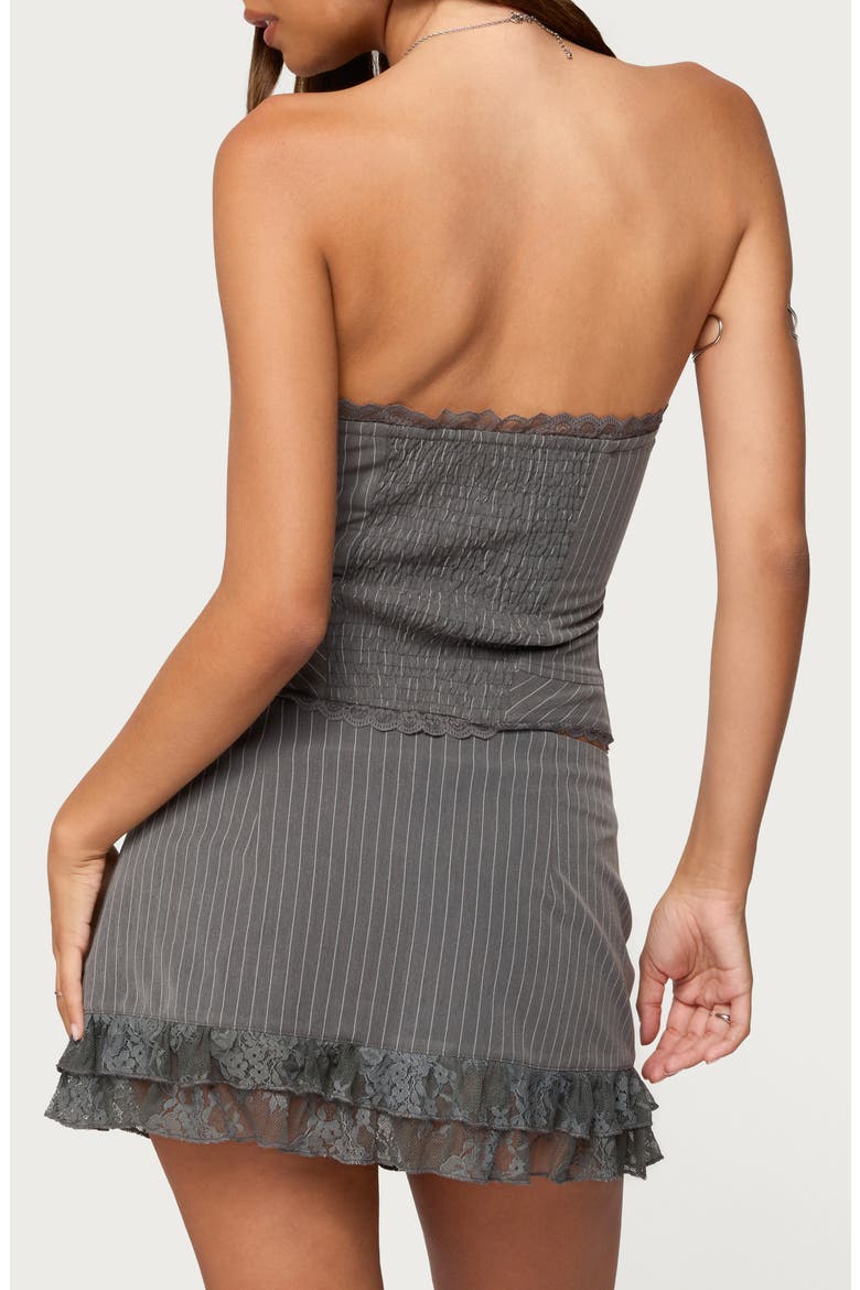 Mona Lacey Pinstripe Strapless Top, Alternate, color, DARK-GRAY