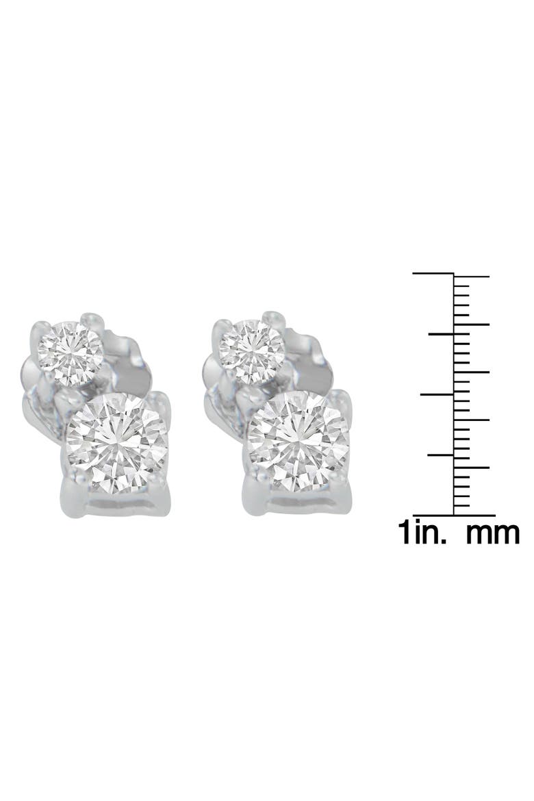 14K White Gold 1/2 Cttw Round Diamond Earrings, Alternate, color, White
