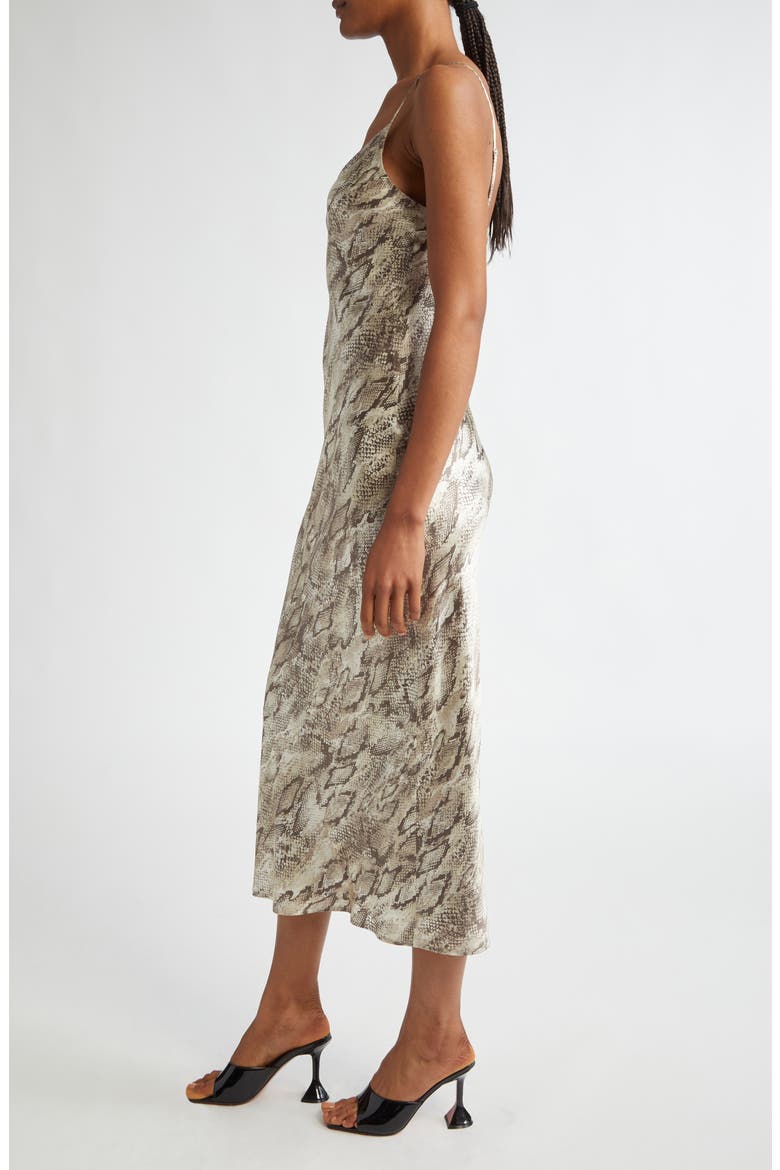 Seridie Snakeskin Print Silk Slipdress, Alternate, color, TAN MULTI