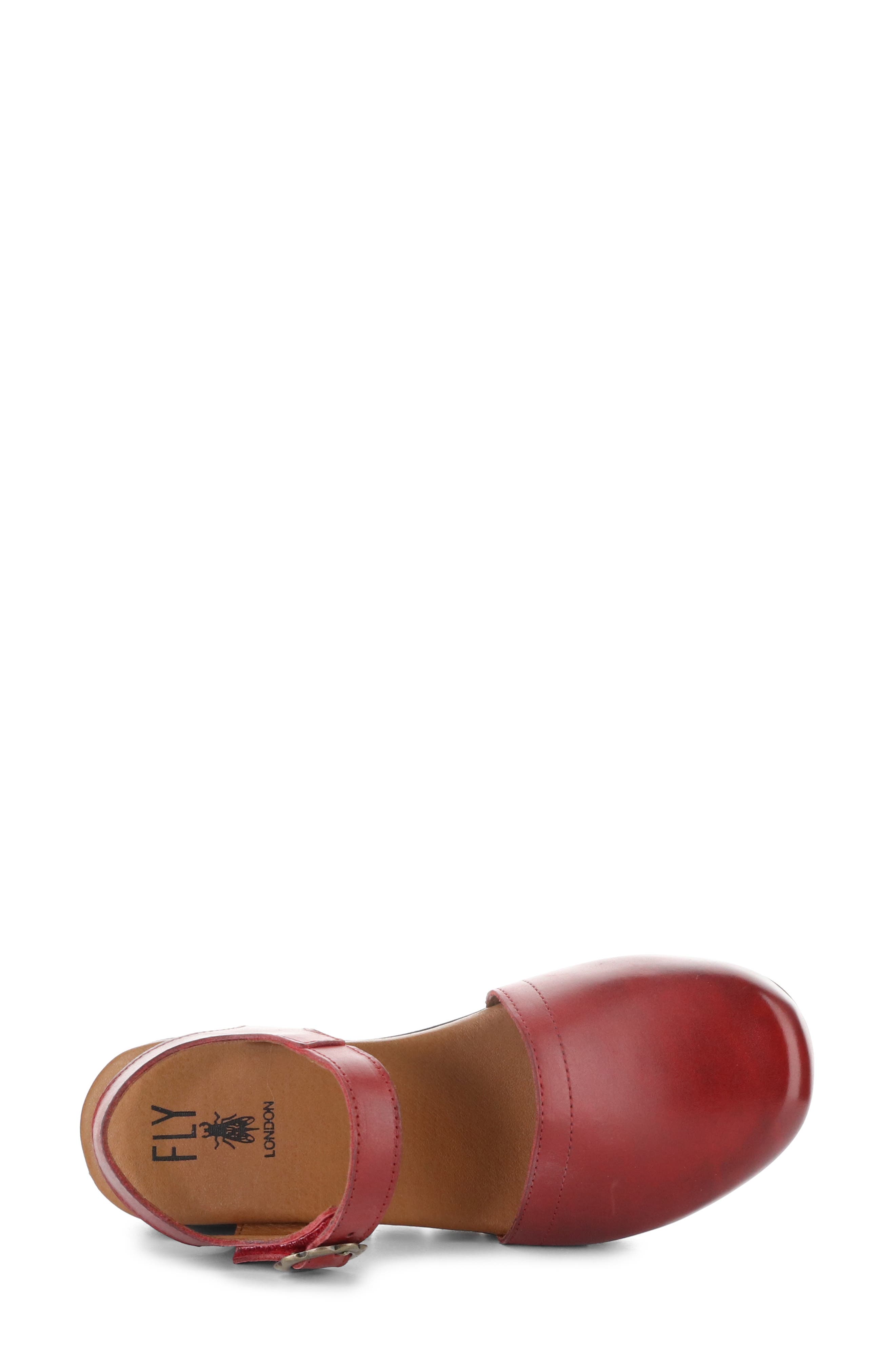 Vizi Ankle Strap Platform Wedge Clog, Alternate, color, RED