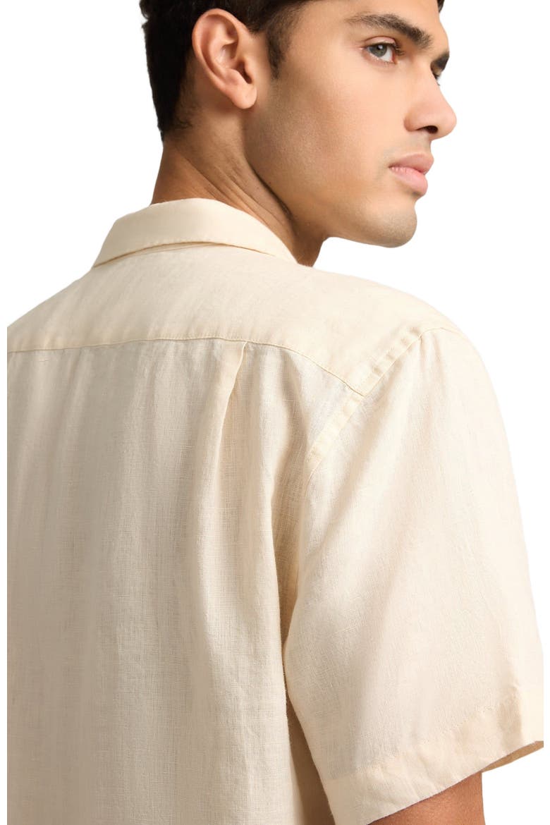 Linen Pintuck Camp Shirt, Alternate, color, NATURAL