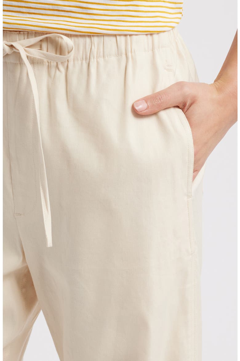 Logan Drawstring Linen Blend Pants, Alternate, color, IVORY