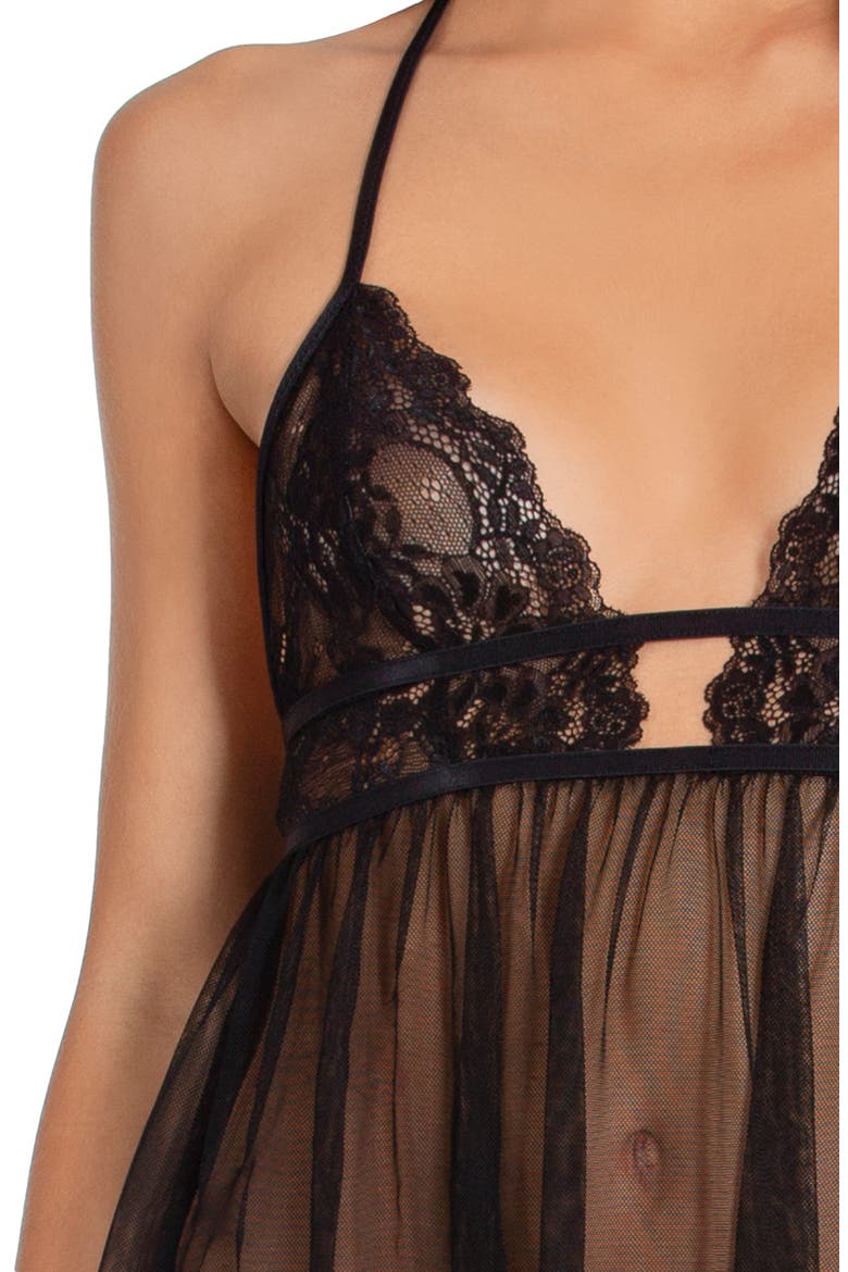 Heartbreaker Babydoll Chemise, Alternate, color, BLACK