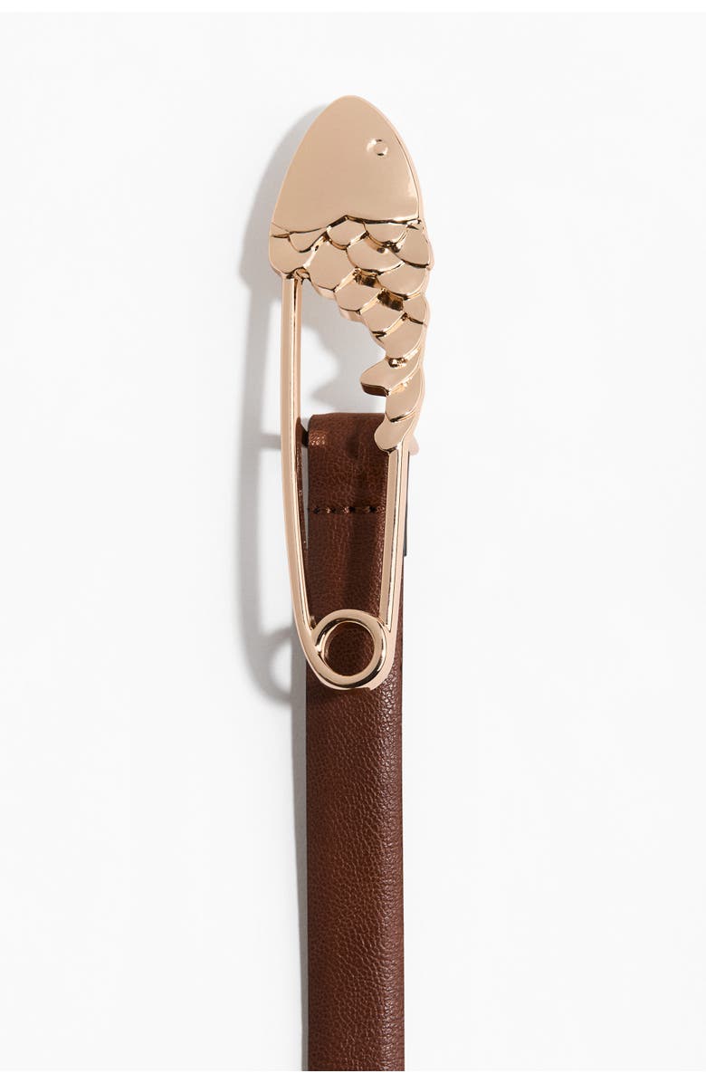 H&M Narrow Belt, Alternate, color, Brown