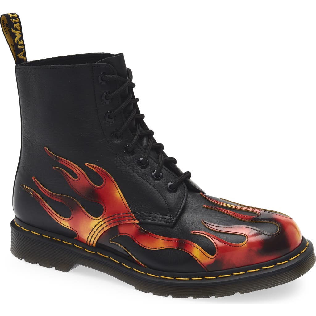 Dr. Martens 1460 Pascal Flame Boot In Black
