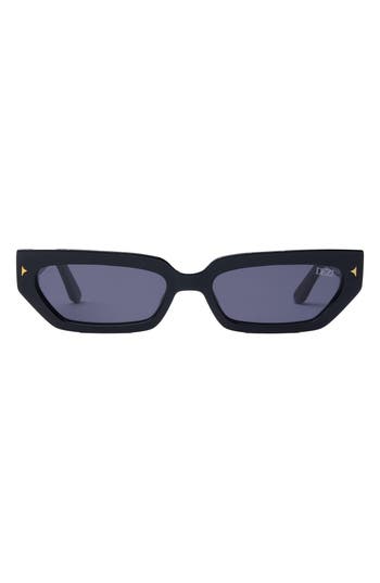 Dezi Lil Switch 55mm Rectangular Sunglasses In Black/dark Smoke