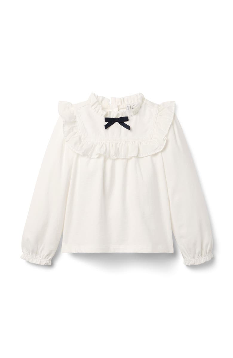 Janie and Jack Ruffle Trim Top, Main, color, Beige