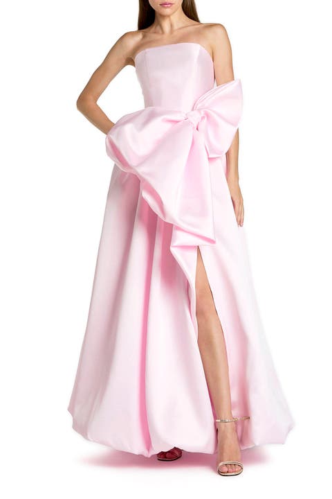Mikado Strapless Bubble Hem Ballgown With Bow