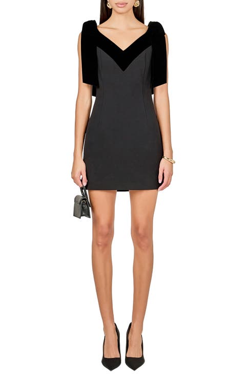 Velvet Trim Minidress